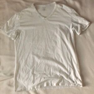 White shirt v-neck